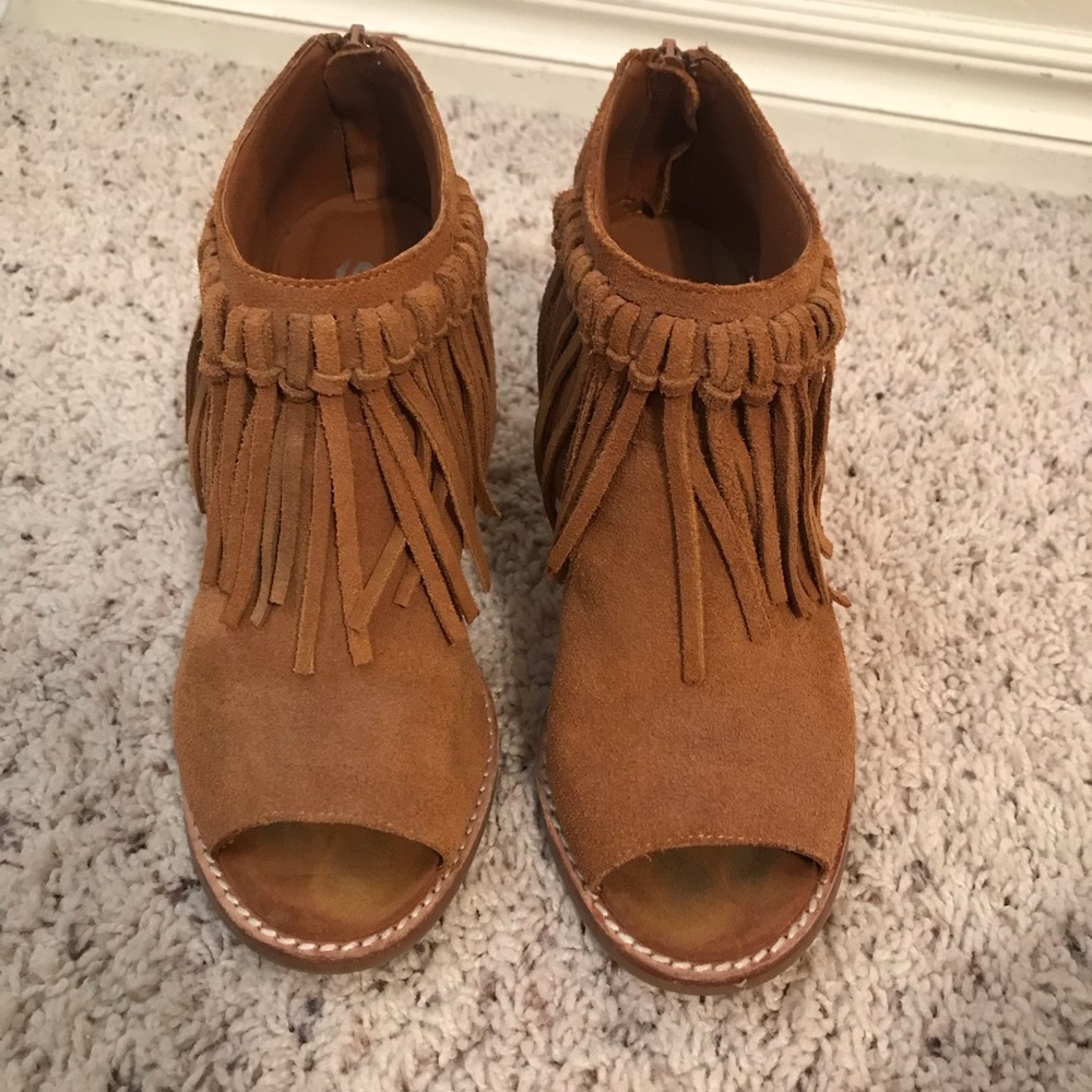 Fringe Opened Toe Booties - image 2